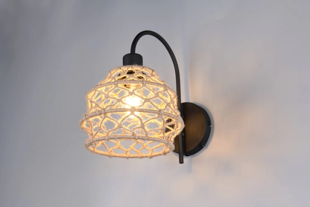 Rattan wall lamp Hive with black Trio 4017807637212