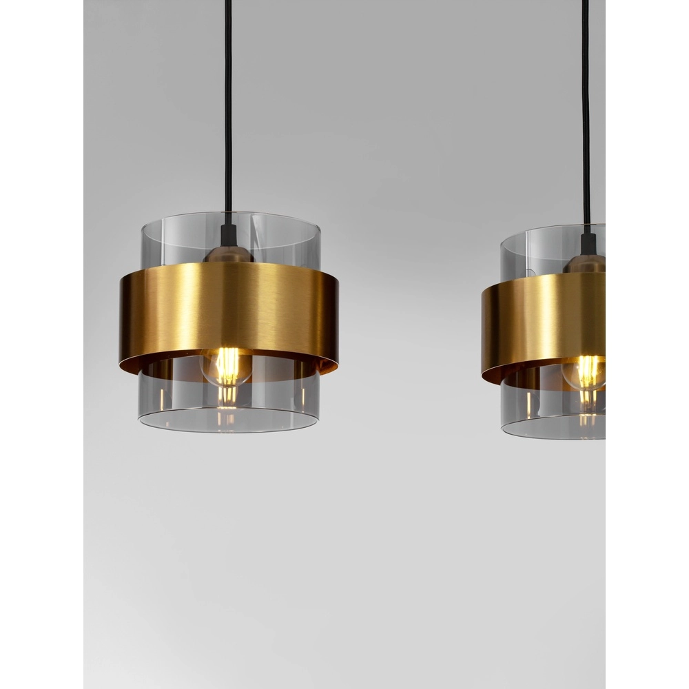 Pendant lamp Sianna 4-light straight black and gold Lyora 5212017445421