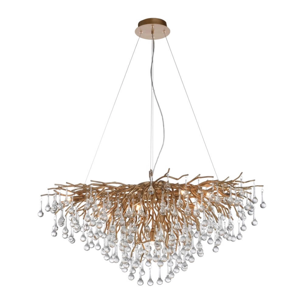 Unique chandelier Icicle Antique brass Paul Neuhaus 4012248352120