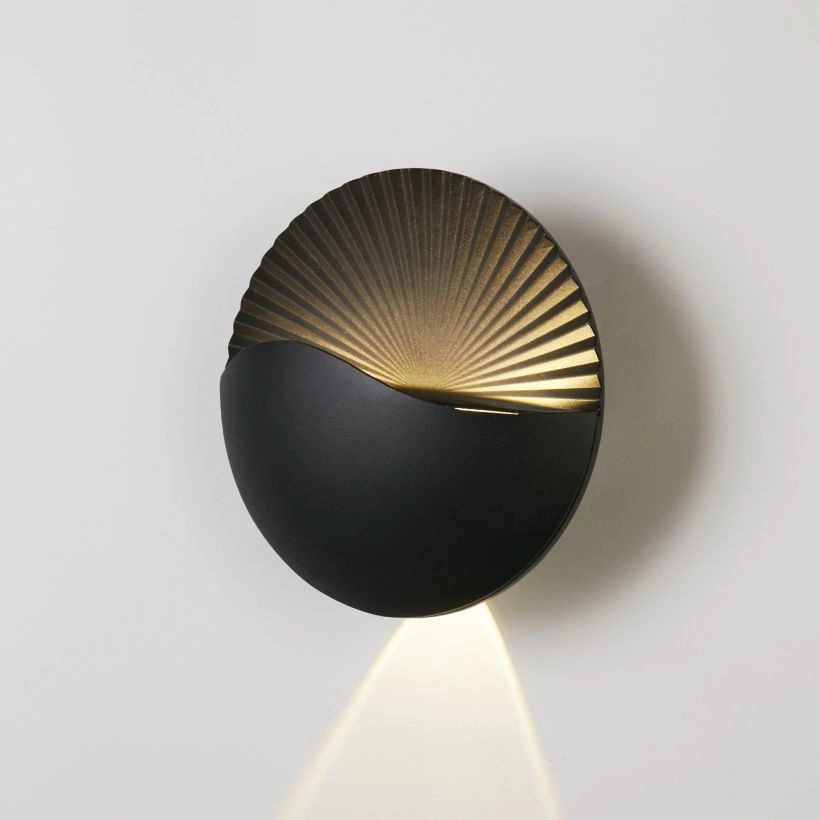 Modern wall lamp Sunrise black Lyora 5053423289038