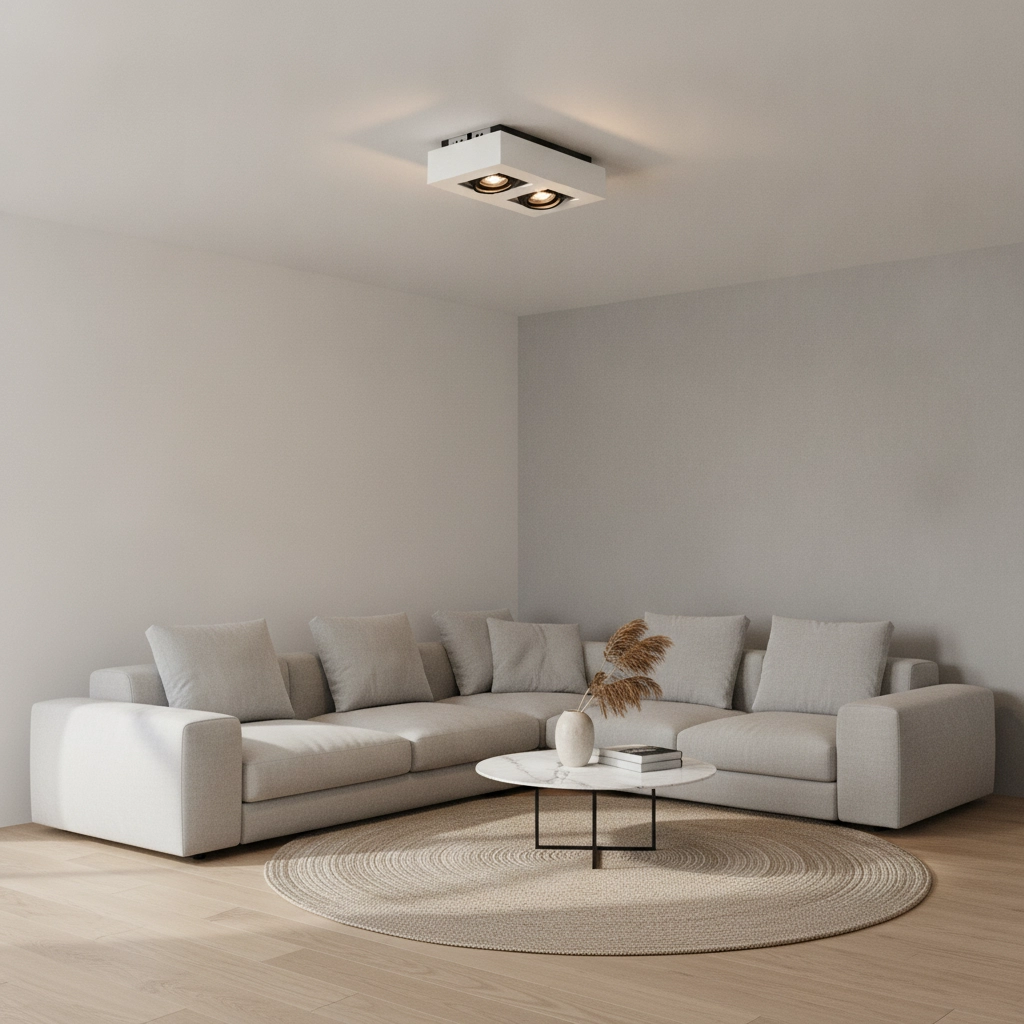 Double surface-mounted spot Bosco White