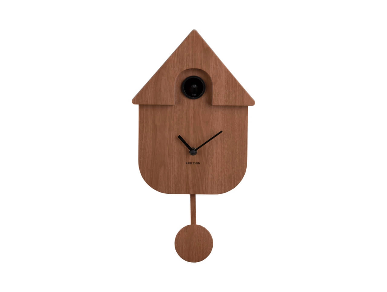 Wall Clock Modern Cuckoo dark wood Karlsson 8714302734175