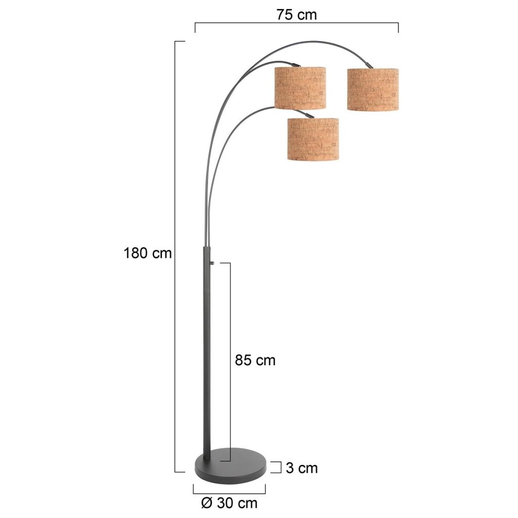 3-light floor lamp Sparkled Light with cork caps Steinhauer 8712746180596