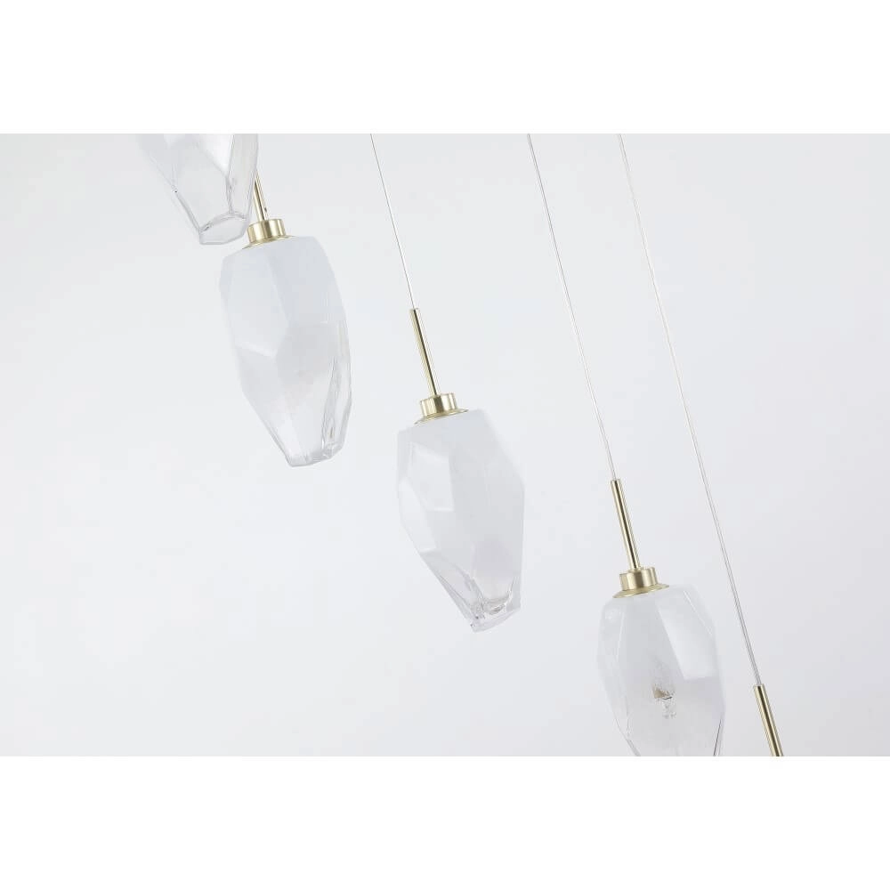 8-light vide pendant lamp Rocky with white glass Searchlight 5053423273181