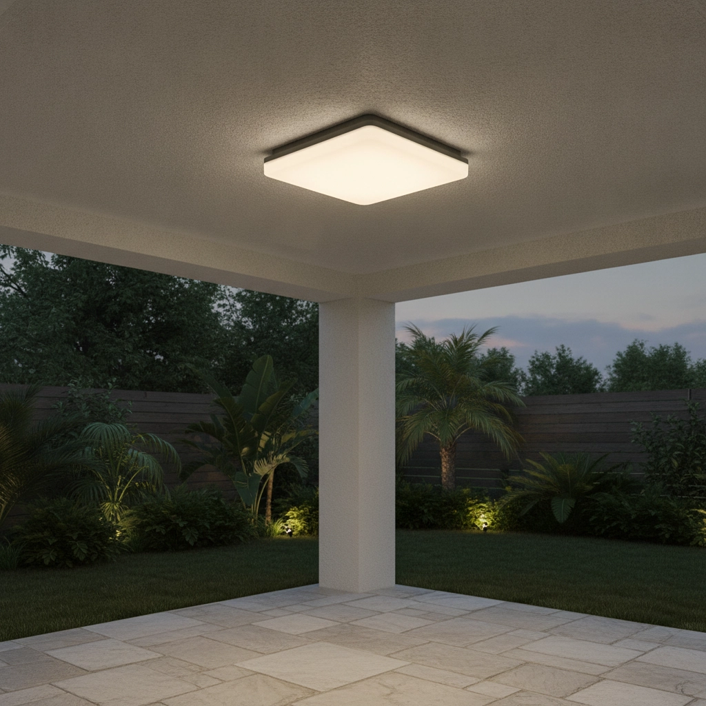 Square ceiling lamp Tommy 28 x 28cm grey