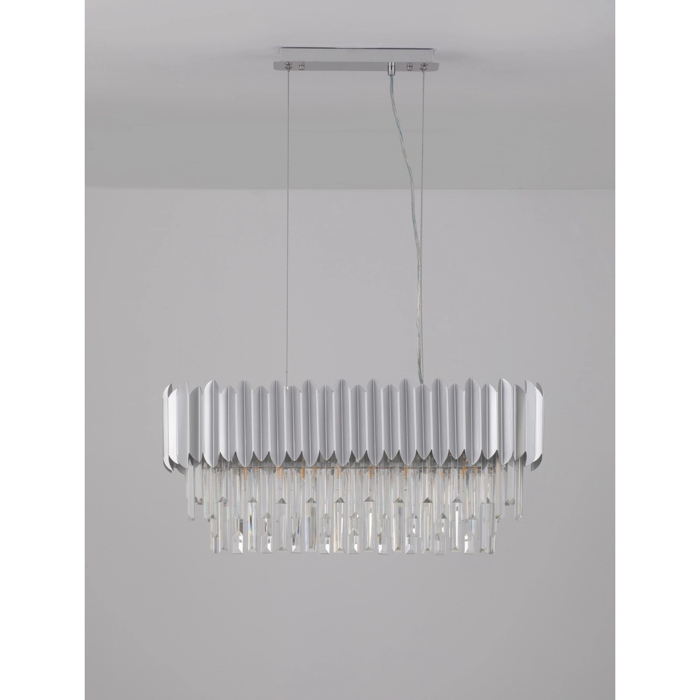 Pendant lamp Magnolia elongated chrome and crystal Lyora 5212017434975