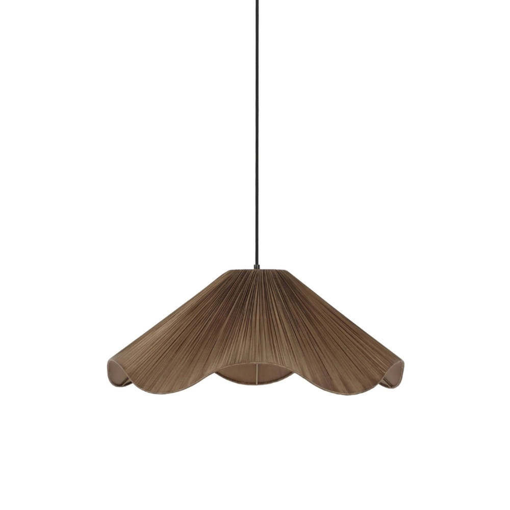 Japandi pendant lamp Mealha Ø 60cm brown