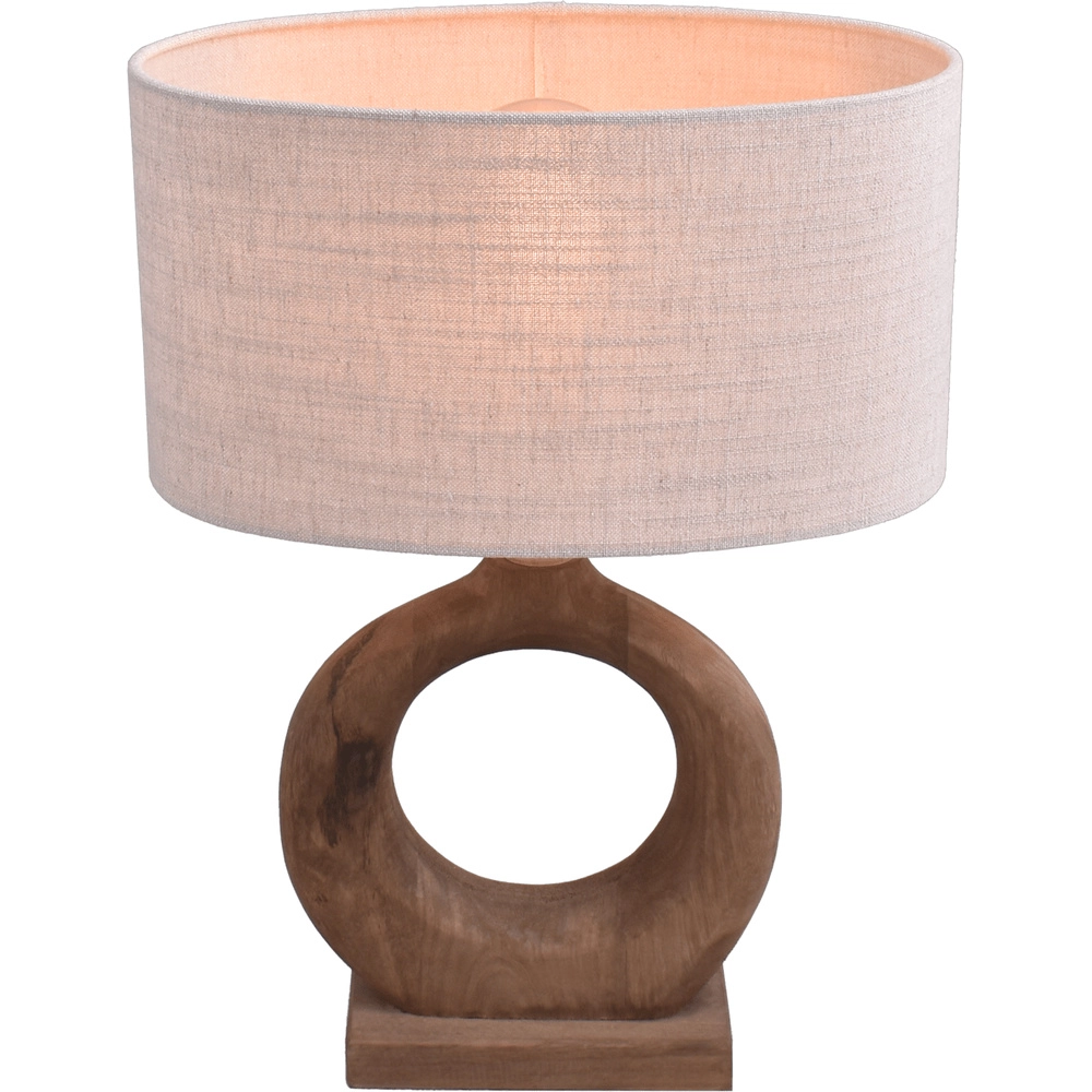 Japandi table lamp Woodie Round 35cm -wood with natural