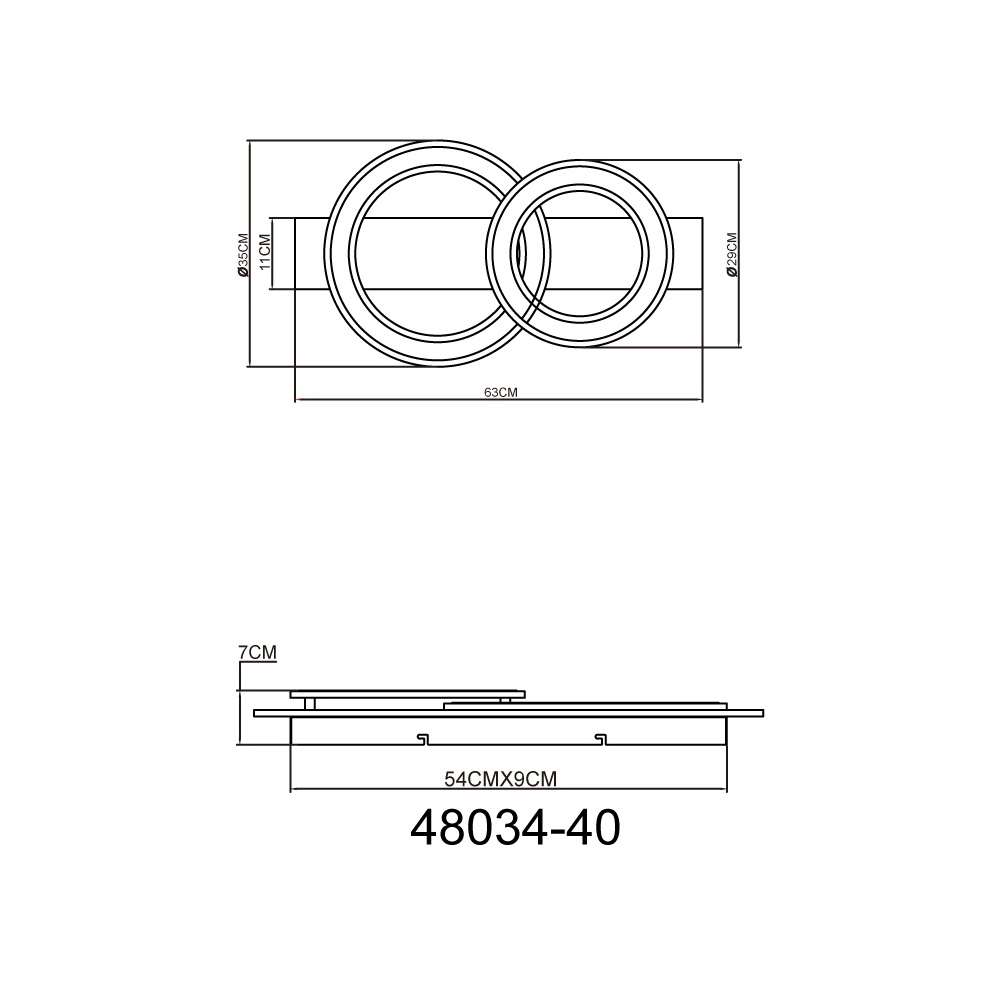 Design ceiling lamp Jayden anthracite 2 rings Globo 9007371453054
