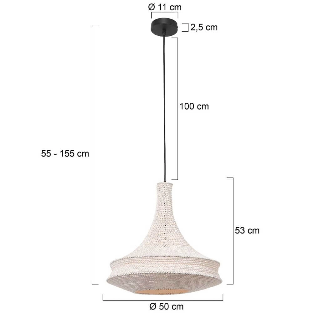 Pendant lamp Marrakesch white Ø 60cm Steinhauer 8712746161526