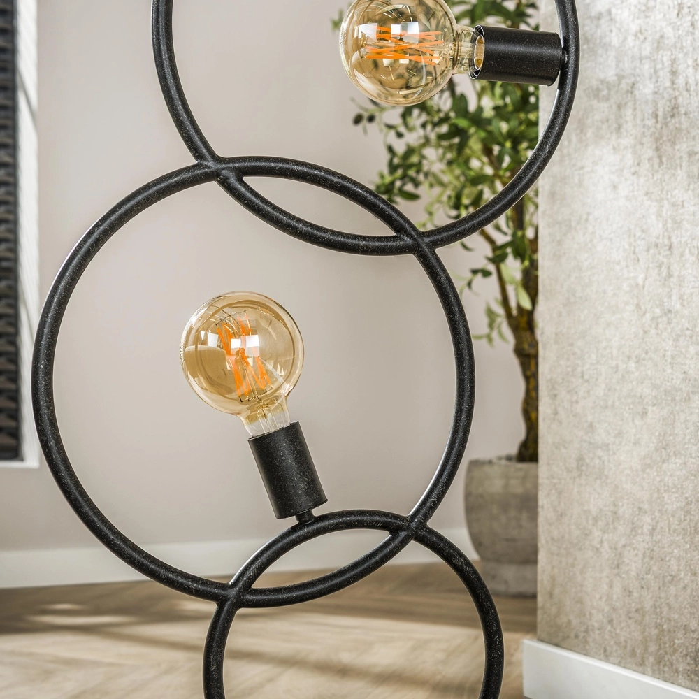 Design floor lamp Loop black - 3x E27 Lyora 8716803511040