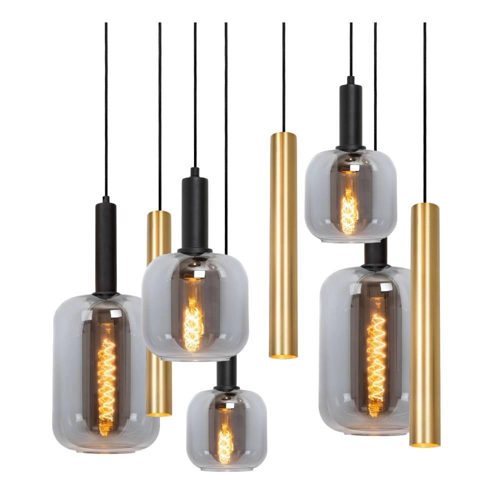 Pendant lamp Joanet 6-light gold Lucide 5411212452931