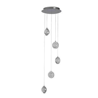 Pendant lamp Quartz Vide 5-light chrome Searchlight 5053423185408
