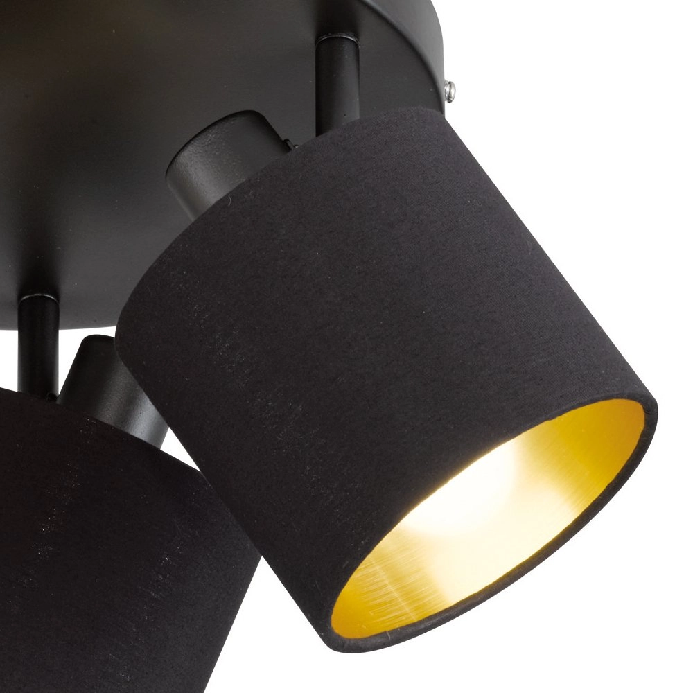 Ceiling spot Tommy 3-light black with gold Trio 4017807388961