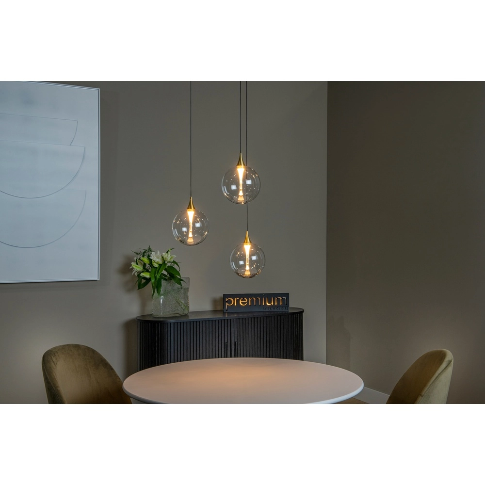 Design LED pendant light Gisela clear - 3x Ø 16cm Premium by Lucide 5411212134783