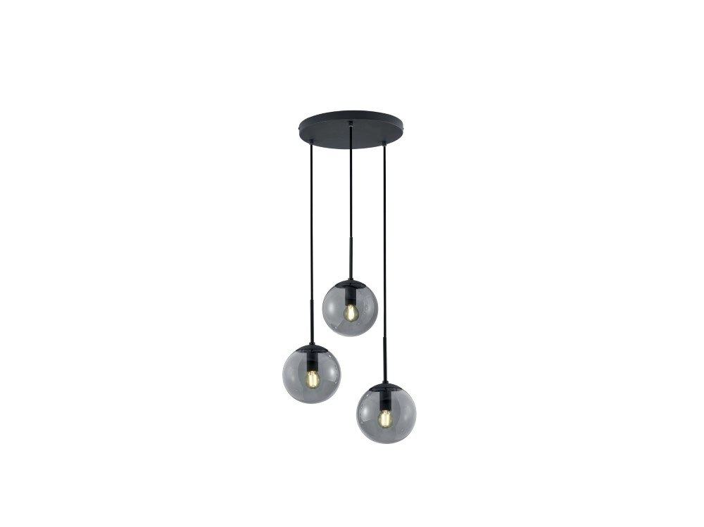 Vide pendant lamp Balini black with smoke glass