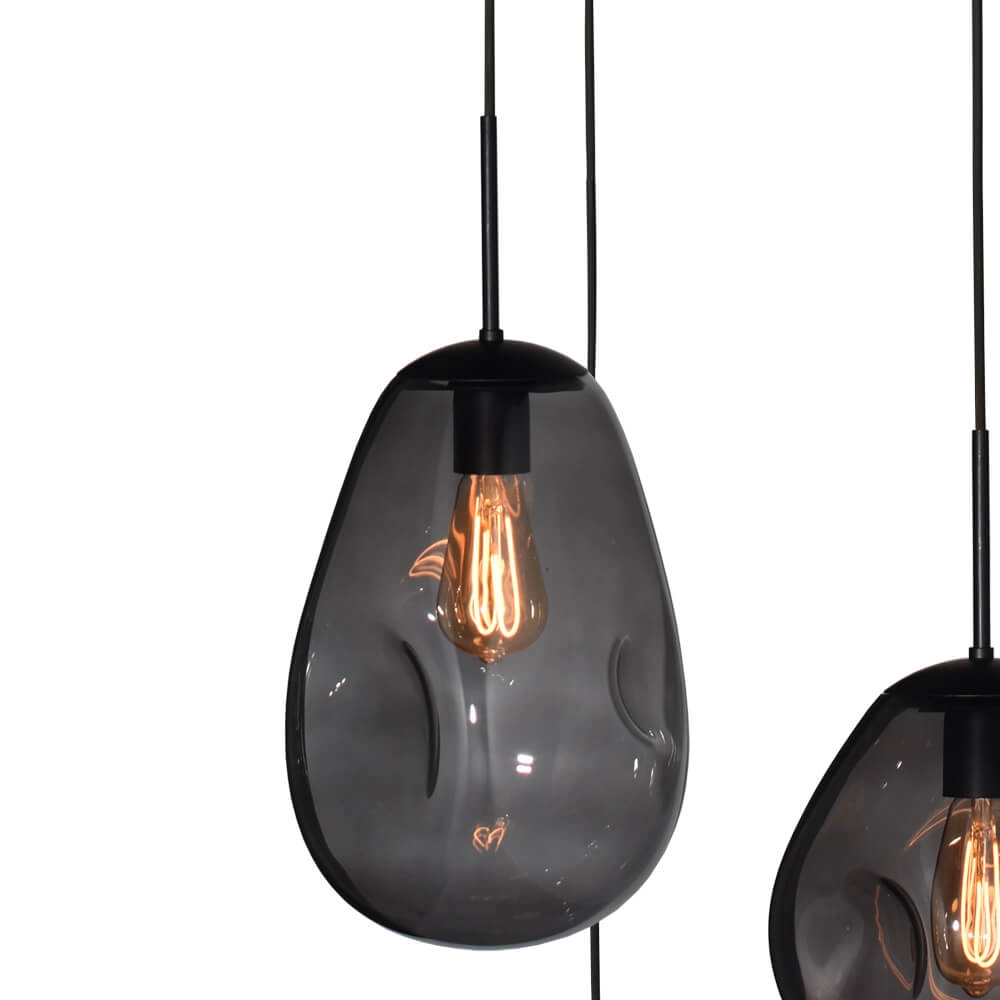 Pendant hanging lamp Lava 3x smoke glass Masterlight 8718121286457