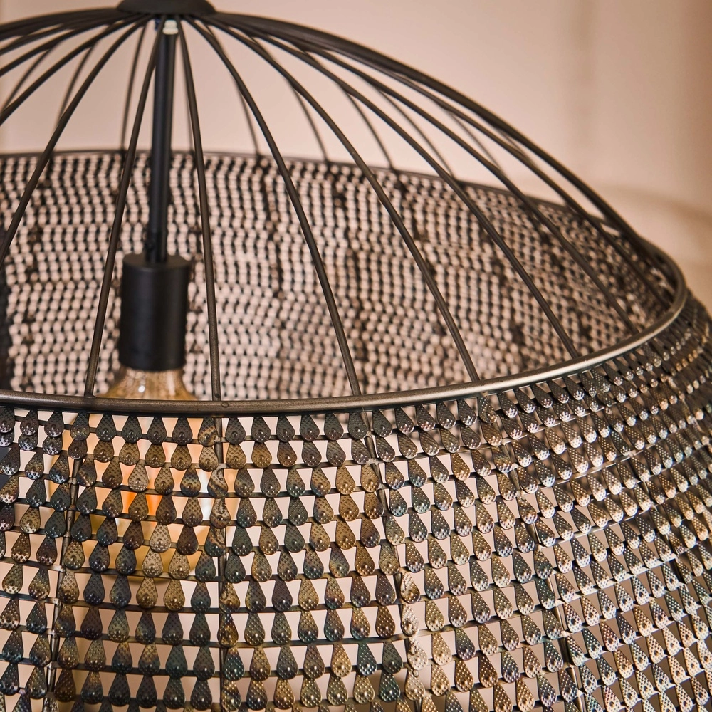 Scale-look pendant lamp XXL Armor Ø 80cm Lyora 8716803512917