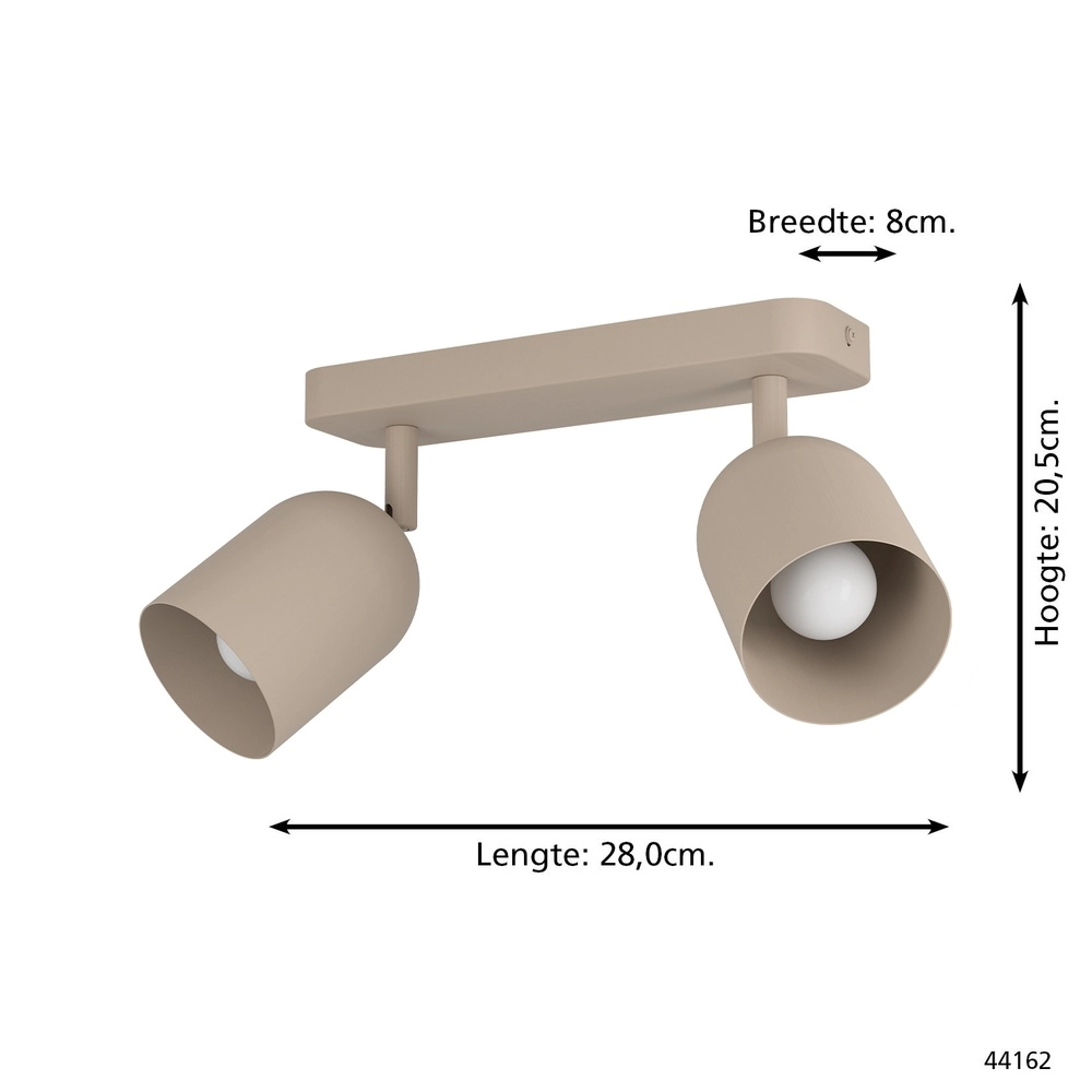 Design ceiling spotlight Tilston 2-light sand brown Eglo 9008606359721