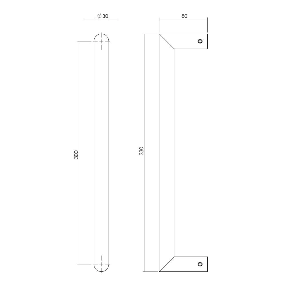 Door handle straight Gripon 33cm stainless steel Intersteel 8714186465172