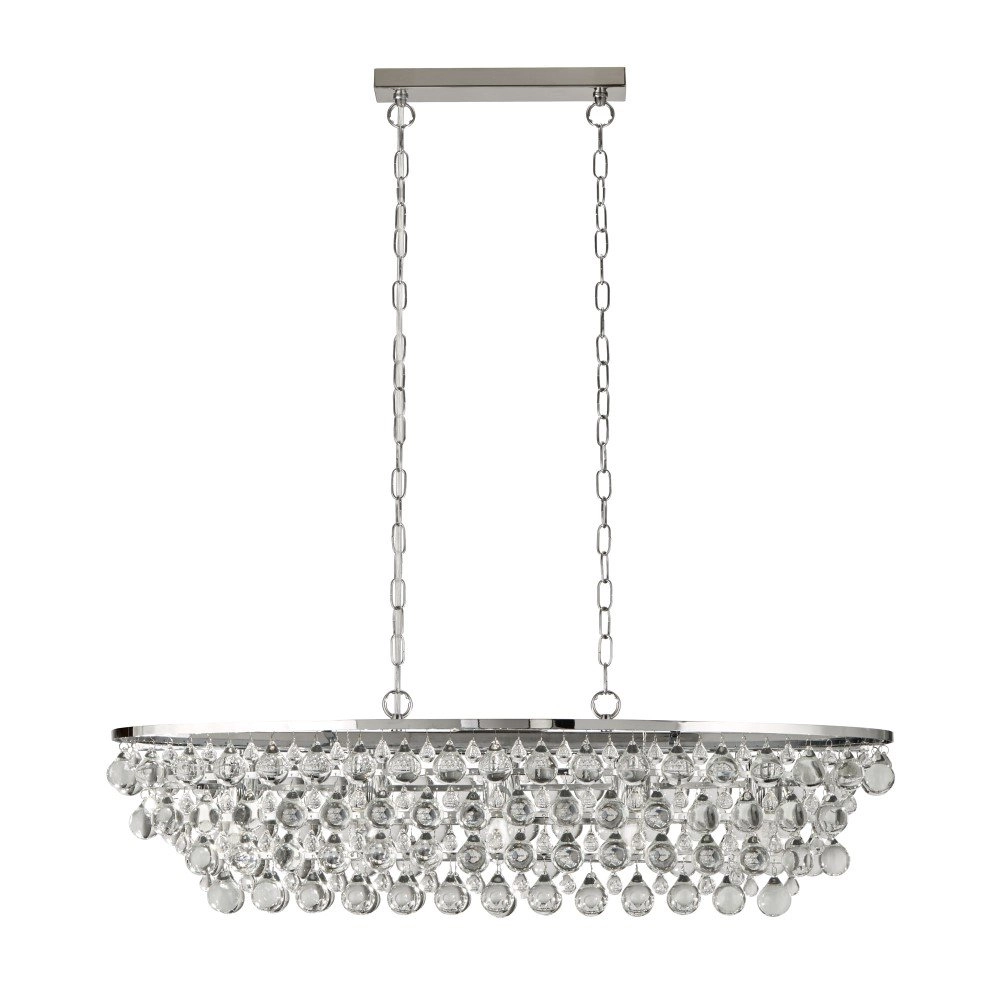 Crystal Pendant Lamp Michelle 131cm metallic grey Searchlight 5053423159461