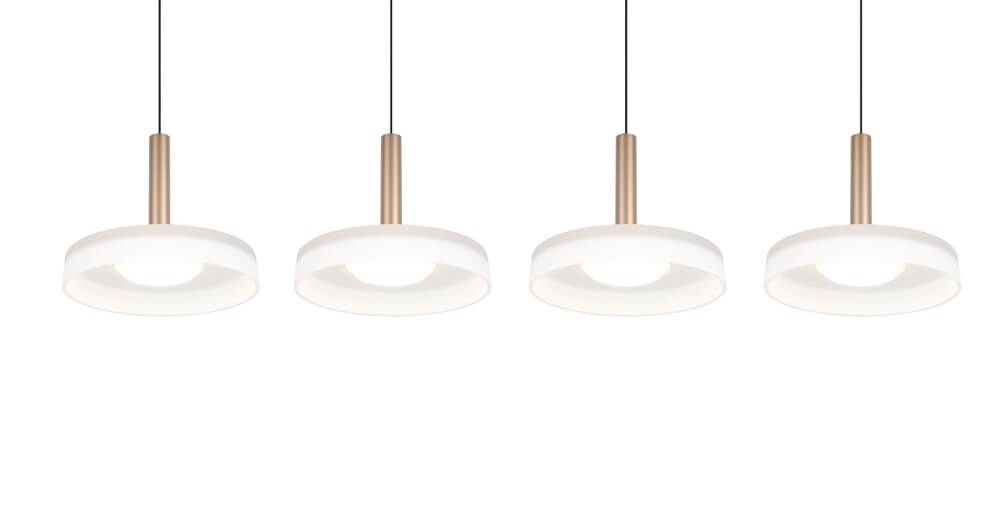 4-light LED pendant light Celeste white glass Trio 4017807627404