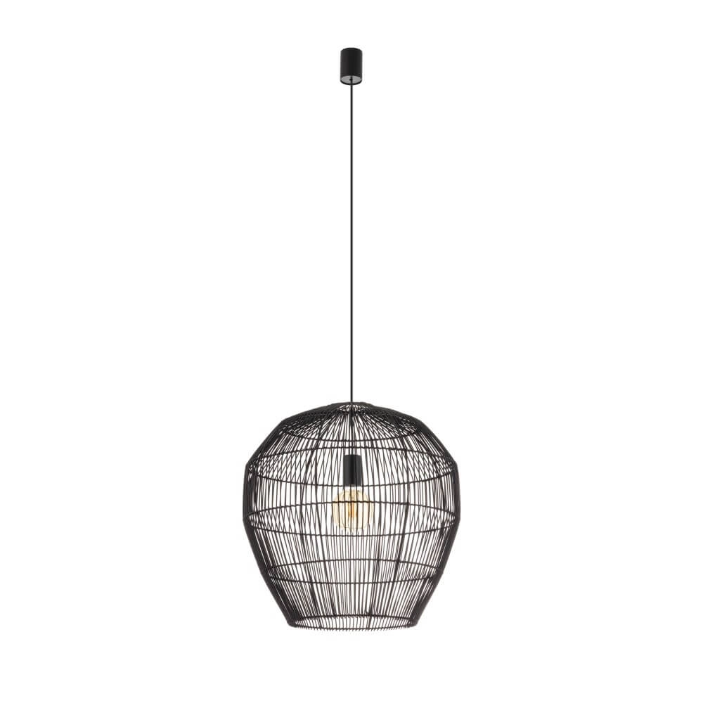 Rattan pendant lamp Haiti M Ø 50cm black