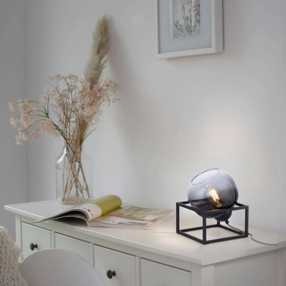 Black table lamp Zea Just Light 4043689993771