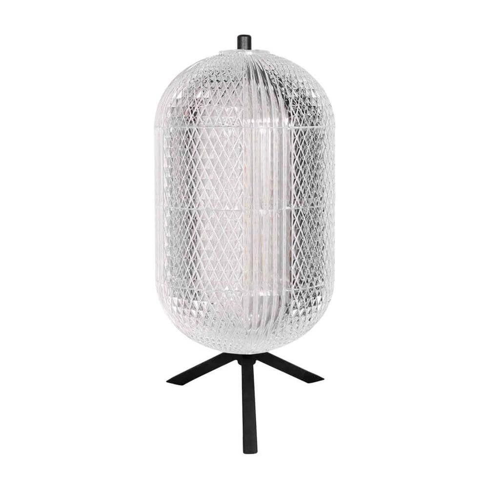 Table lamp Geripu Black with clear glass