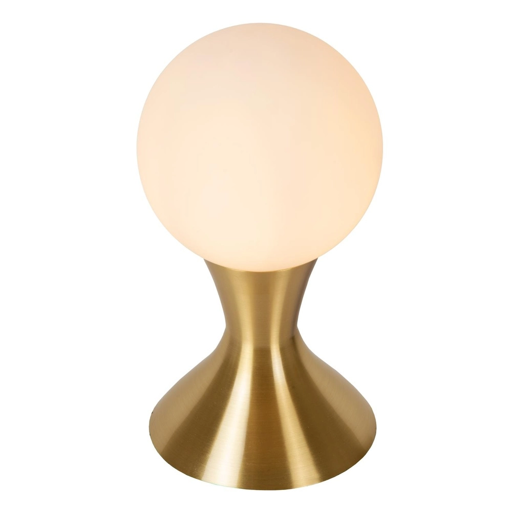 Golden table lamp Moya with opal Lucide 5411212251046