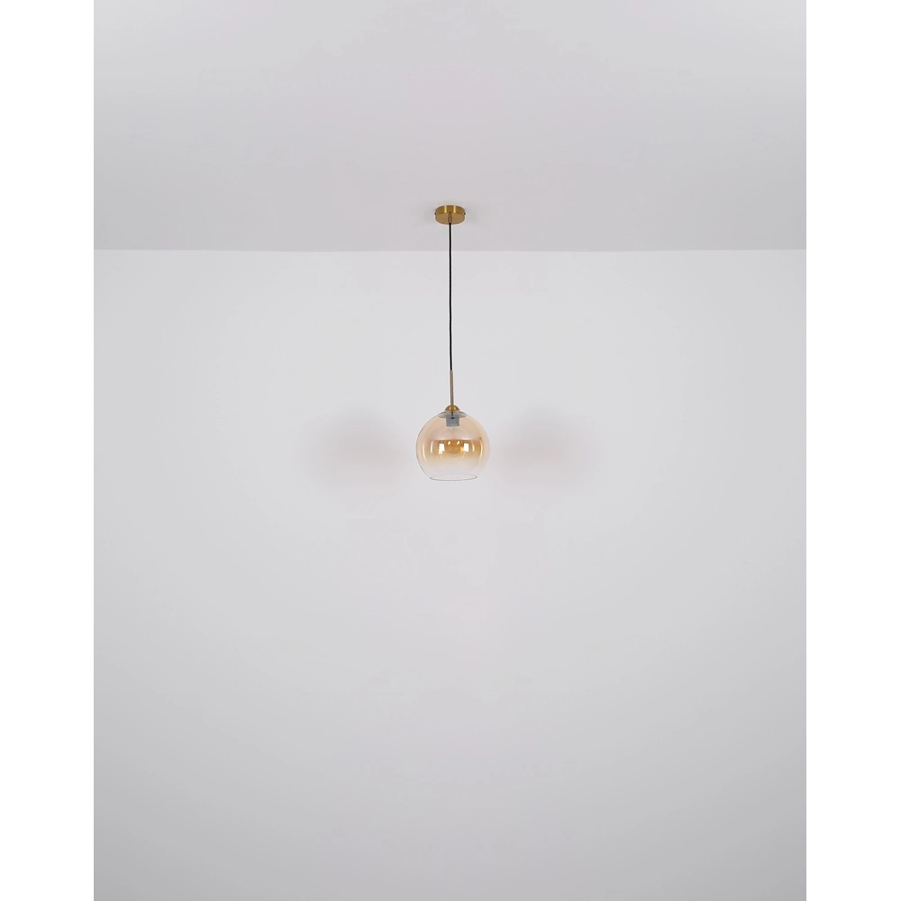 Golden pendant lamp Jamessa only with amber glass Globo 9007371441686