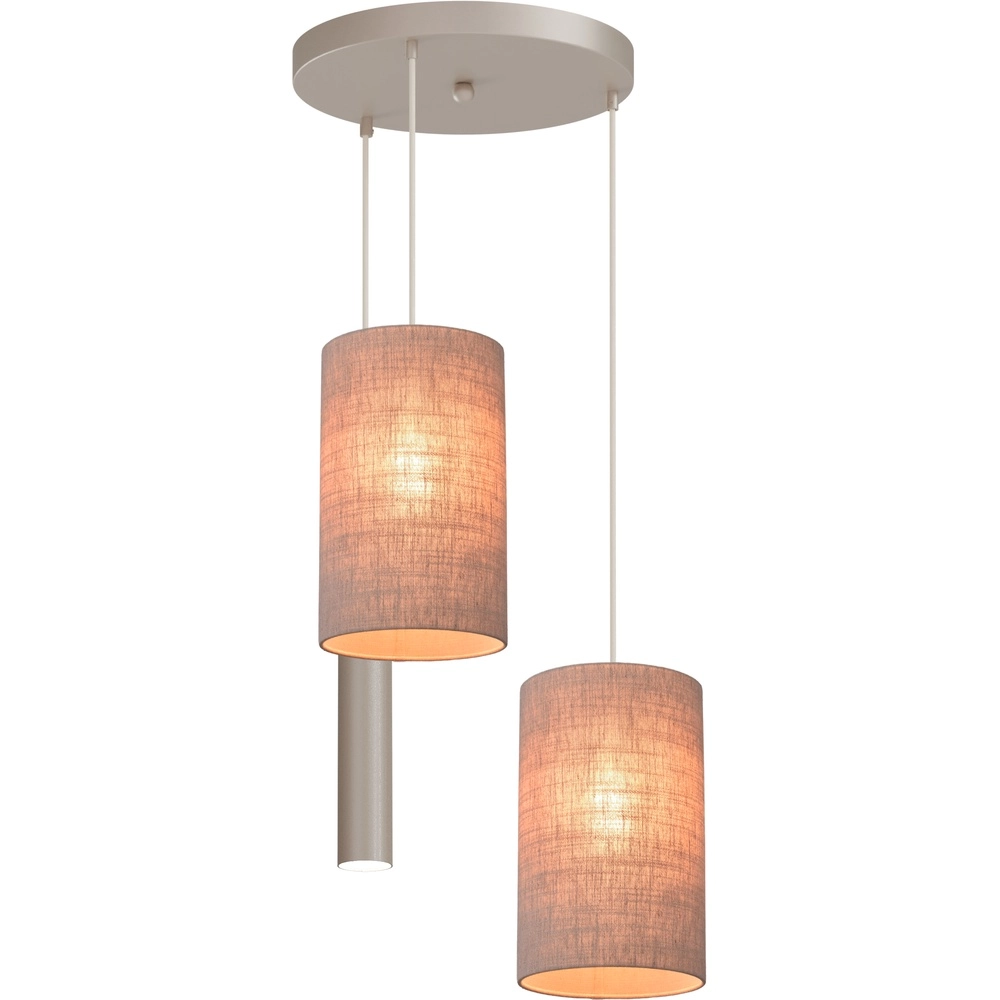 3-light pendant lamp Lisbourg beige terra with beige grey shade