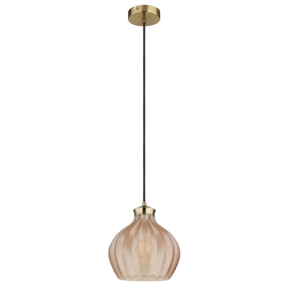 Pendant lamp Jessica with orange glass Ø 22cm Globo 9007371478118