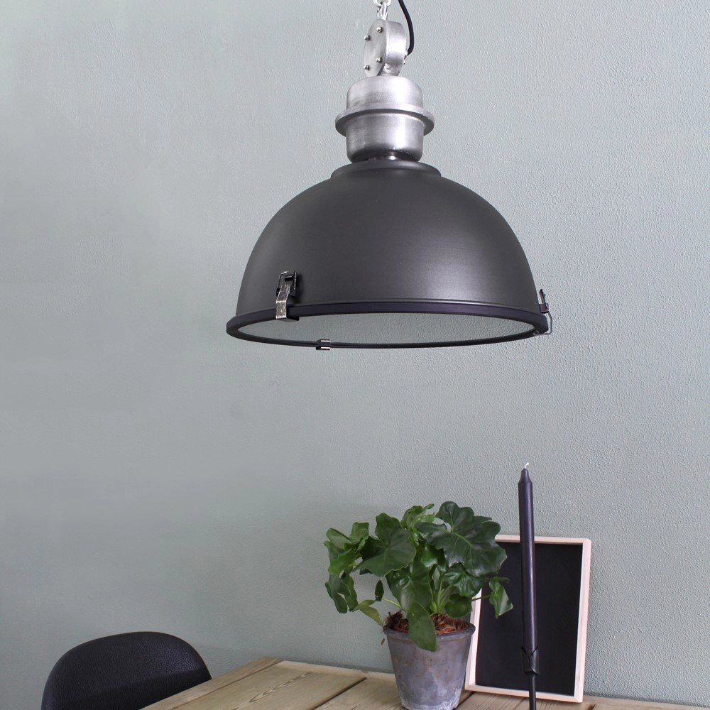 Pendant lamp Bikkel black with metallic gray Steinhauer 8712746100068