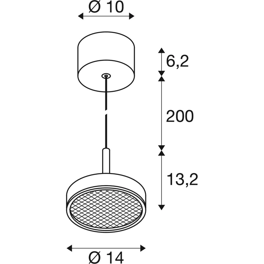 Pendant lamp Grip! Flat white with black Ø 14cm SLV 4024163304245