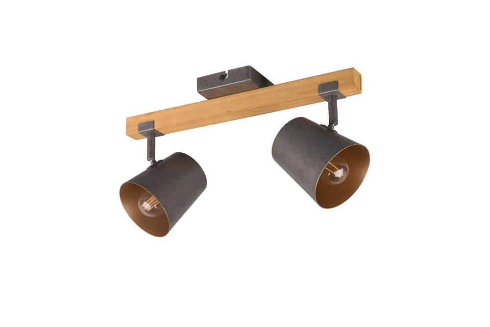 Spot Bell 2-light antique gray with wood