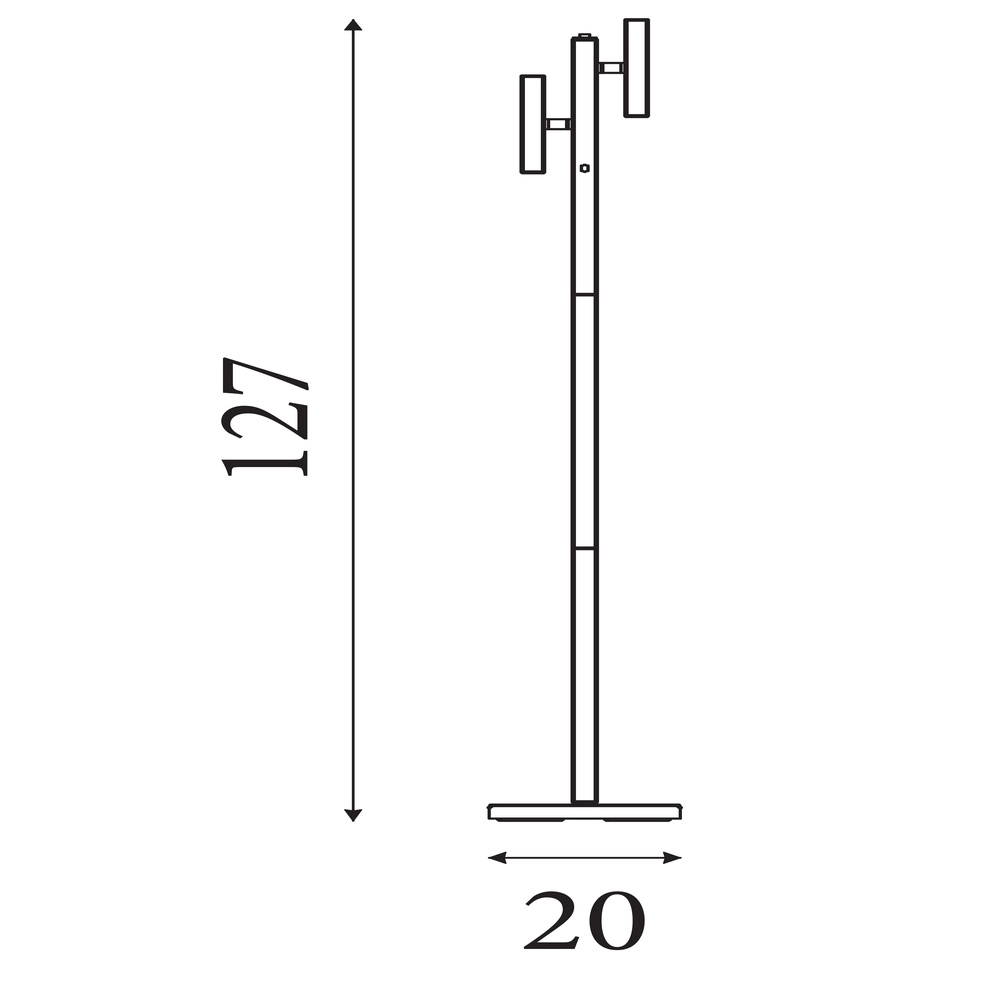 Floor lamp Rechargeable black 2-lights Searchlight 5053423298856