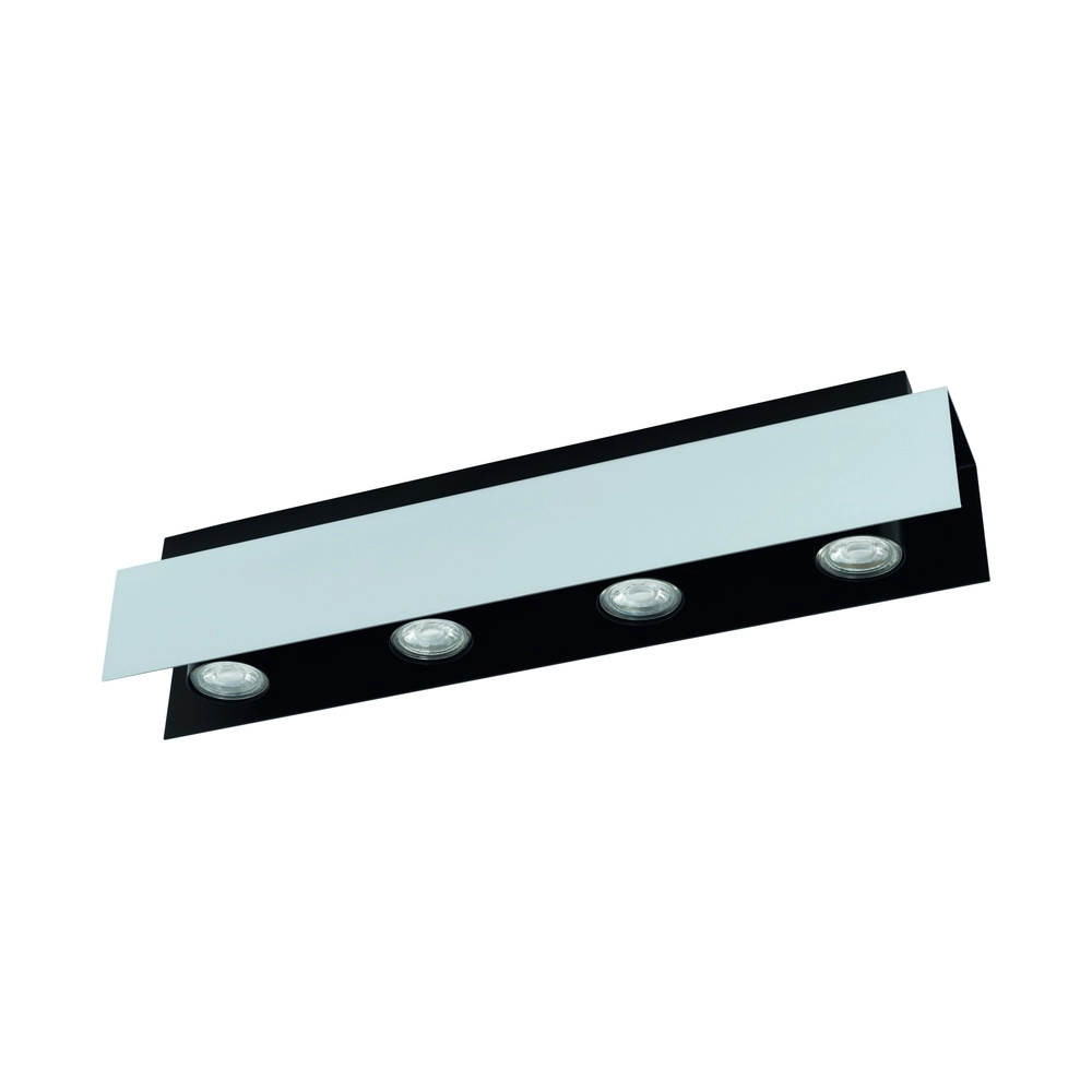 Ceiling lamp Viserba 4-light white and black
