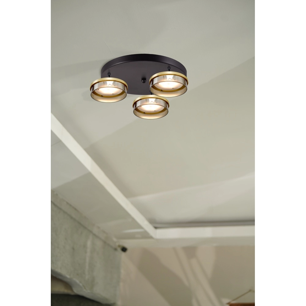 Ceiling lamp Imperia 3-light black with gold Masterlight 8718121359595