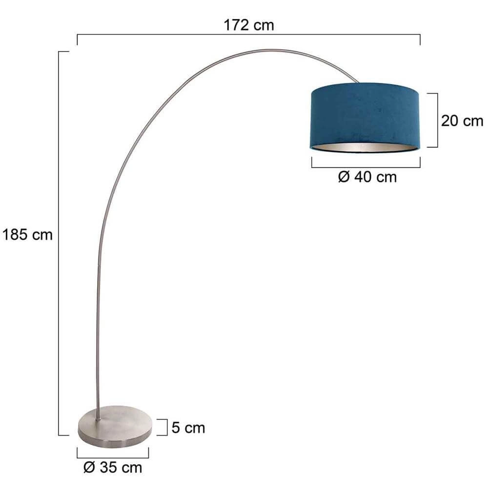 Arc lamp Solva metal with blue cap Steinhauer 8712746174885