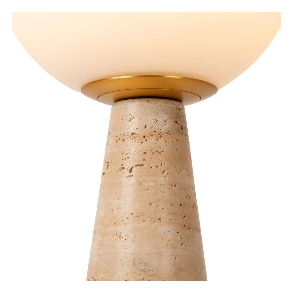 Table lamp Evin sand brown with opal Lucide 5411212051608