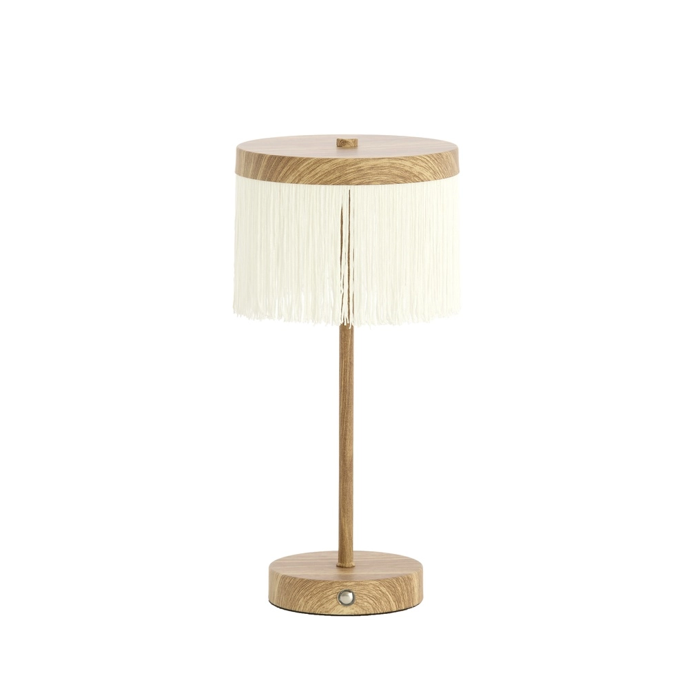 Rechargeable table lamp Diny Wood look with white
