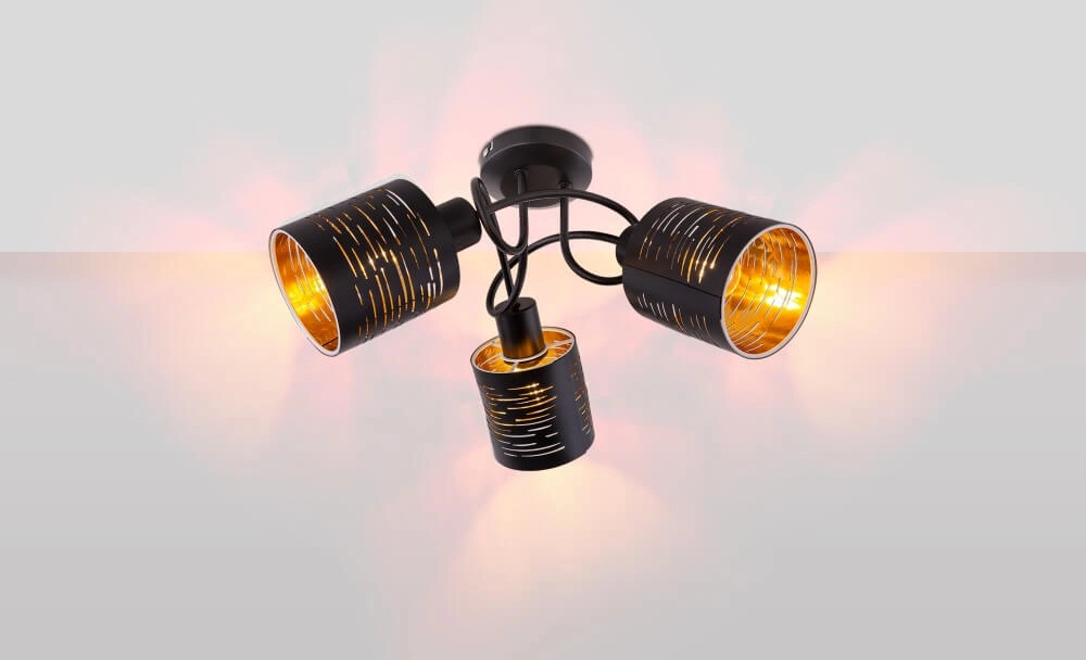 Ceiling lamp black Tunno 3-light Globo 9007371386086