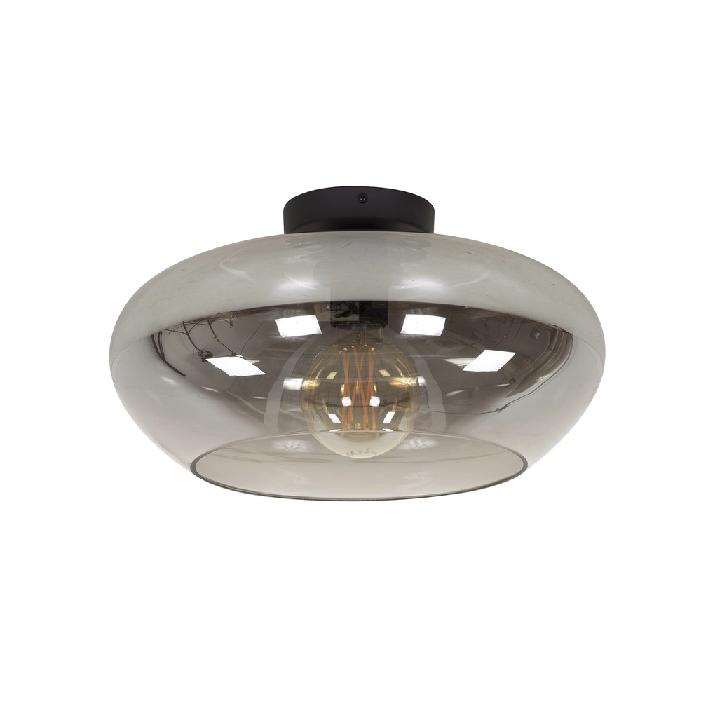 Glass ceiling lamp Elevate Ø 40cm - smoke glass Lyora 8716803512078