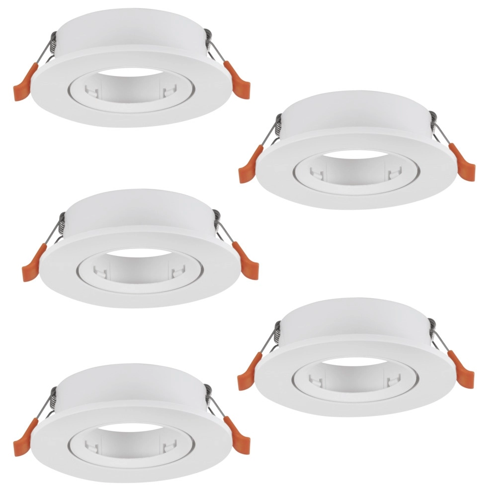 Set of 5 recessed spotlights Barranco white Ø 9cm