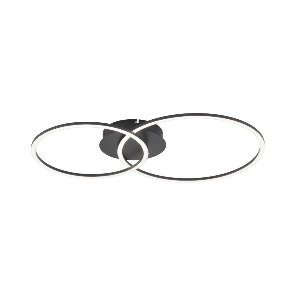 Modern ceiling lamp Ivanka 2-ring black Just Light 4043689970536