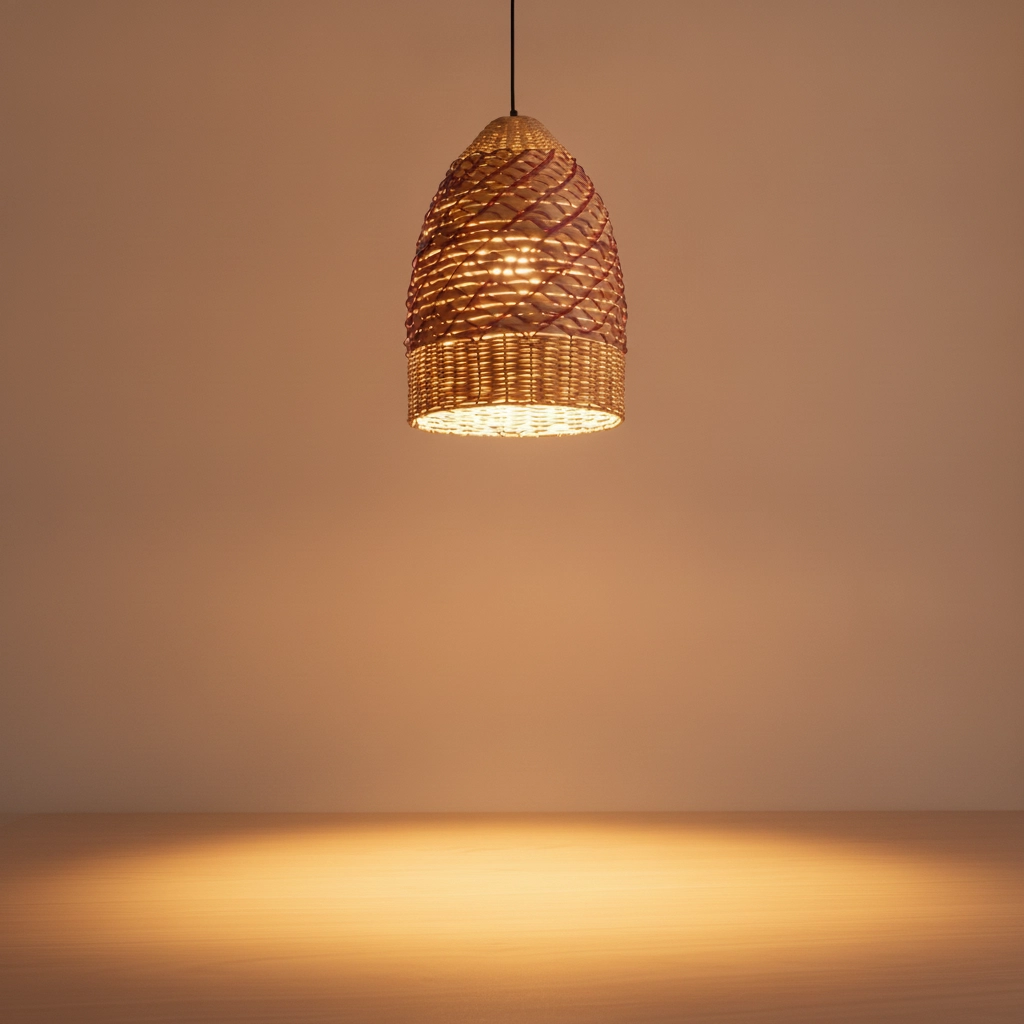 Pendant lamp Mapi Ø 37cm red with brown