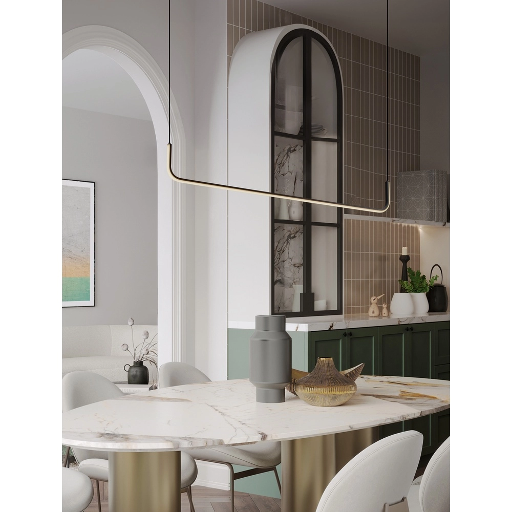 Sleek pendant lamp Strita black single Lyora 5212017455673