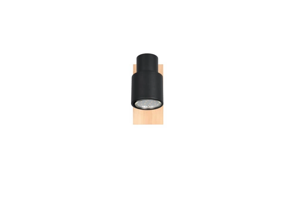 Design wall lamp Pierre black with wood Trio 4017807638158