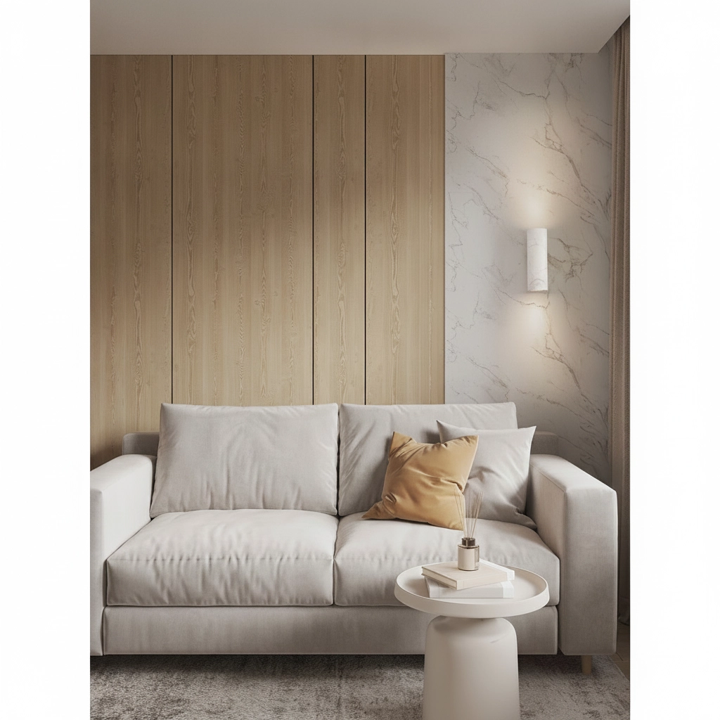 Design wall lamp Olvio white marble
